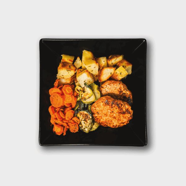 BURGER DI TACCHINO ARROSTO E PATATE AL FORNO