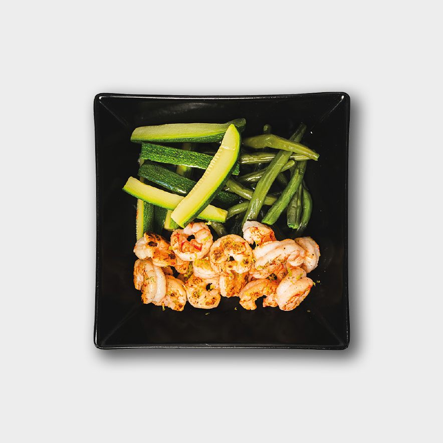 GAMBERI ARGENTINI AL LIME CON VERDURE