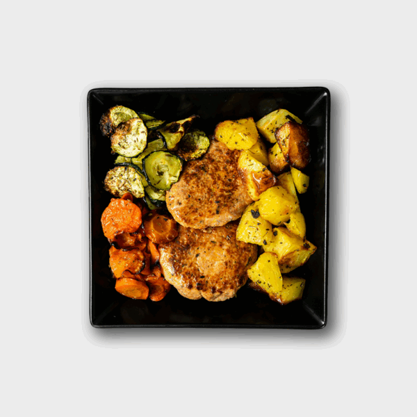 BURGER DI TACCHINO ARROSTO E PATATE AL FORNO