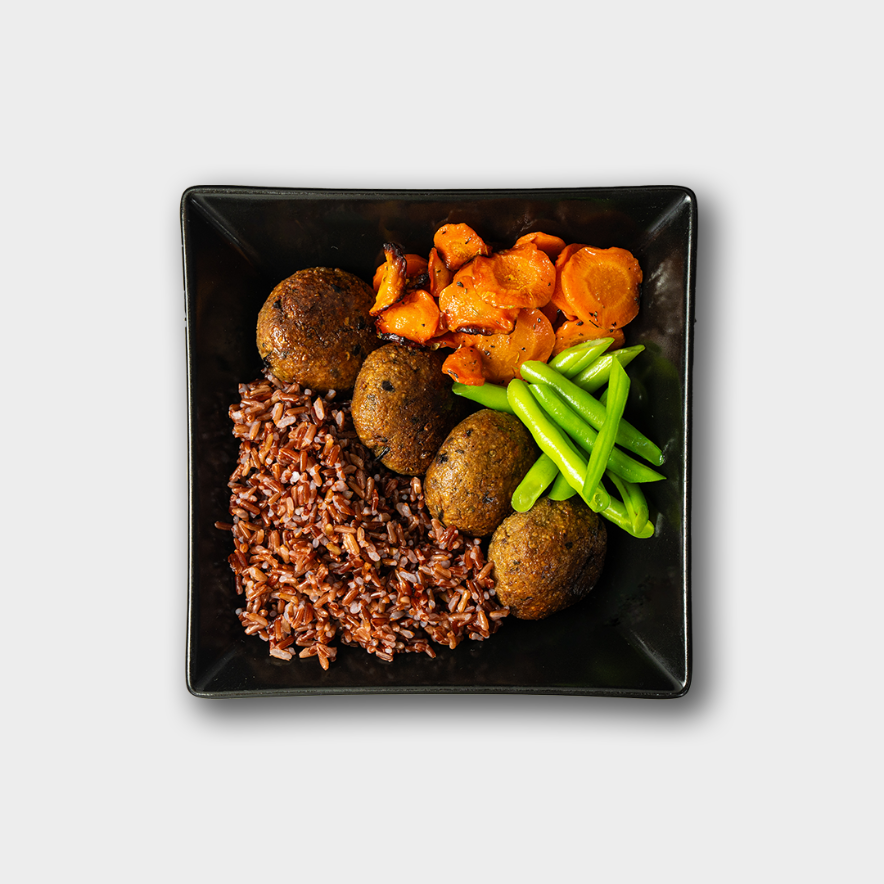 POLPETTE DI TONNO E MELANZANE & RISO VENERE