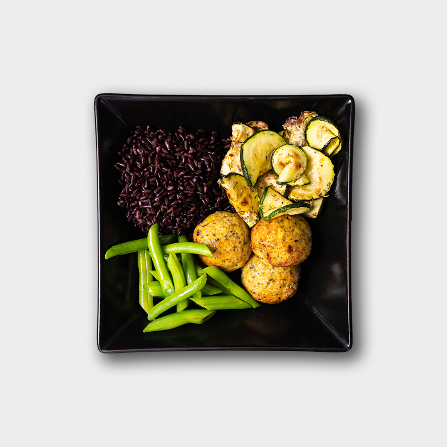 POLPETTE VEGETALI DI ZUCCHINE E RISO VENERE